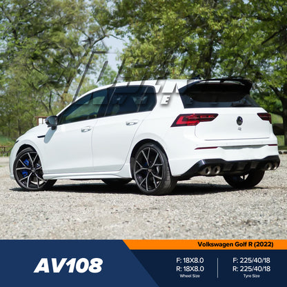 AV108 18" - Gloss Black Machined Face