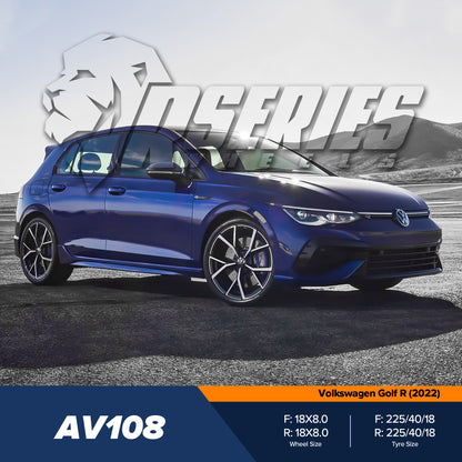 AV108 18" - Gloss Black Machined Face