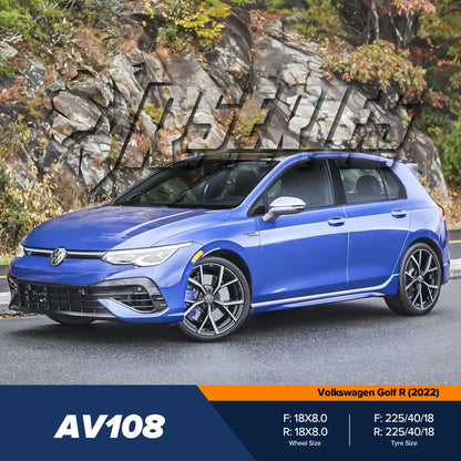 AV108 18" - Gloss Black Machined Face