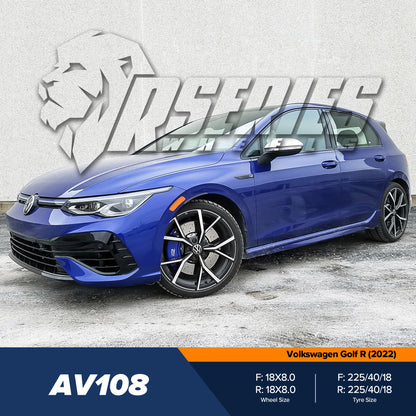 AV108 18" - Gloss Black Machined Face