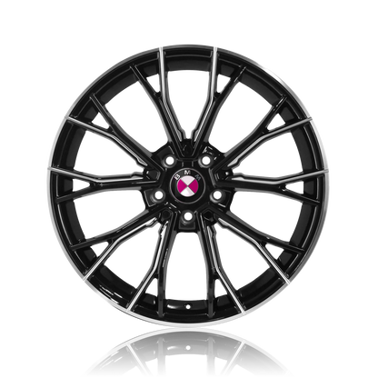 BM355 19" - Gloss Black Machined Lip Milled Window