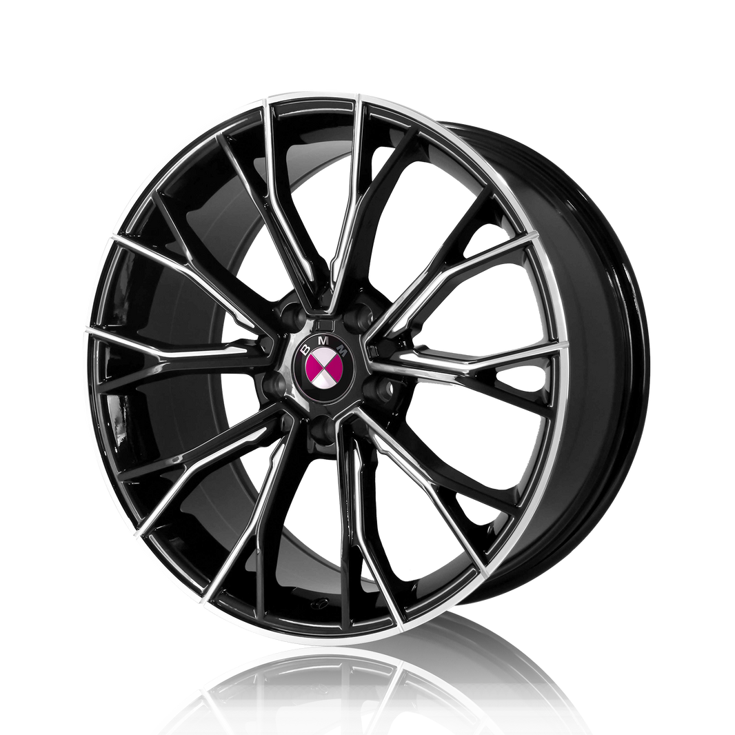 BM355 19" - Gloss Black Machined Lip Milled Window