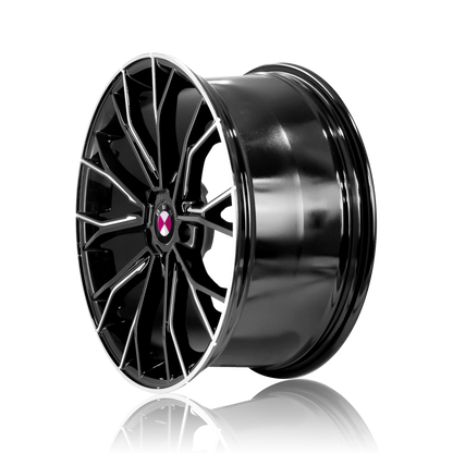BM355 19" - Gloss Black Machined Lip Milled Window